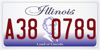 IL license plate A380789