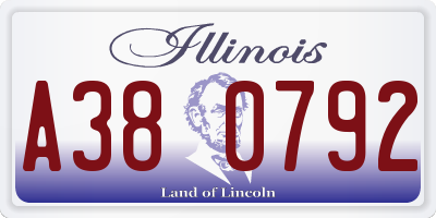 IL license plate A380792
