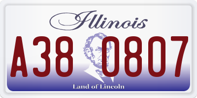 IL license plate A380807