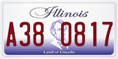 IL license plate A380817