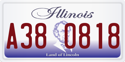 IL license plate A380818