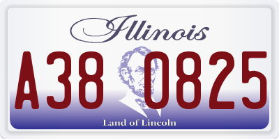 IL license plate A380825