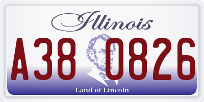 IL license plate A380826