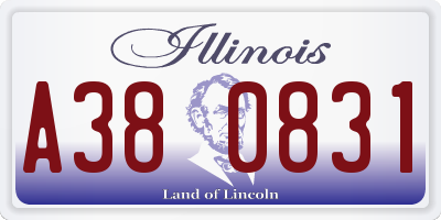 IL license plate A380831