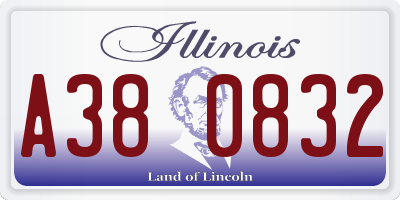 IL license plate A380832