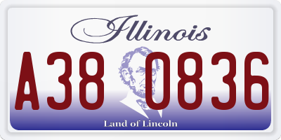 IL license plate A380836