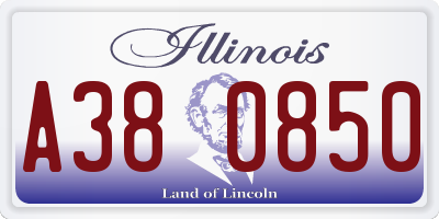 IL license plate A380850