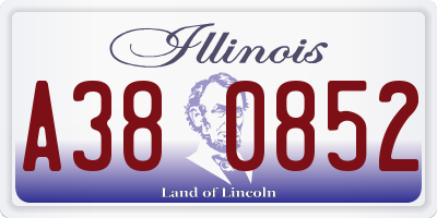 IL license plate A380852