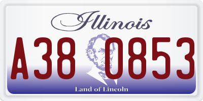 IL license plate A380853