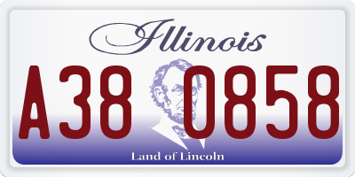 IL license plate A380858