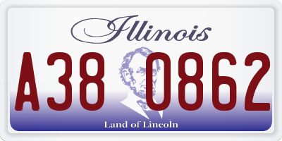 IL license plate A380862