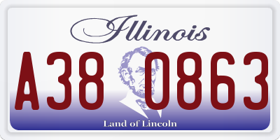 IL license plate A380863