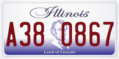 IL license plate A380867