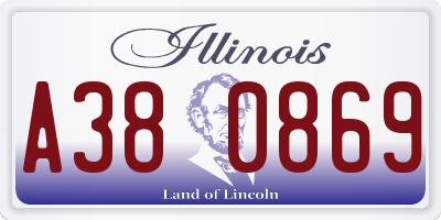 IL license plate A380869