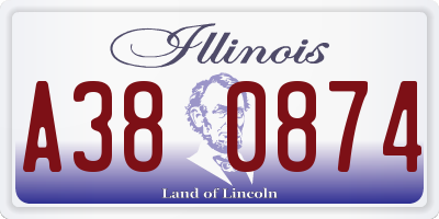 IL license plate A380874