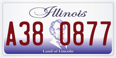 IL license plate A380877