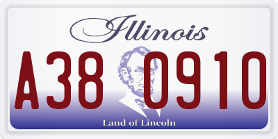 IL license plate A380910