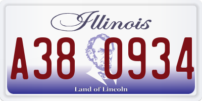 IL license plate A380934