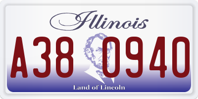 IL license plate A380940