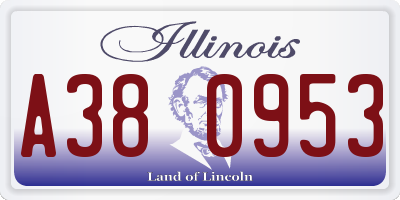 IL license plate A380953