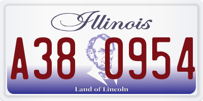 IL license plate A380954
