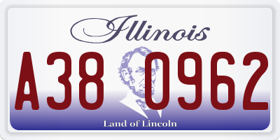 IL license plate A380962