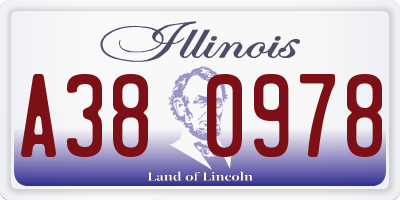 IL license plate A380978