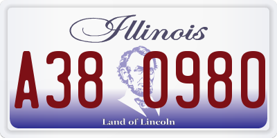 IL license plate A380980