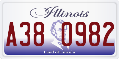 IL license plate A380982