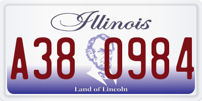 IL license plate A380984