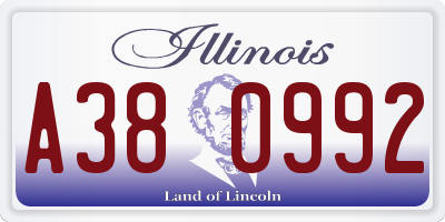 IL license plate A380992