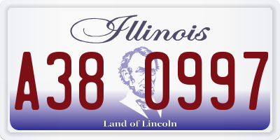 IL license plate A380997