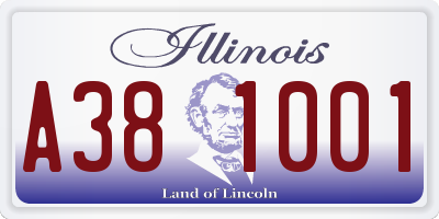 IL license plate A381001