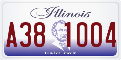 IL license plate A381004