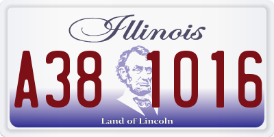IL license plate A381016