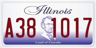IL license plate A381017
