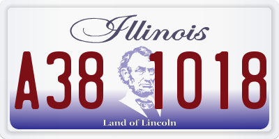 IL license plate A381018