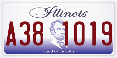 IL license plate A381019