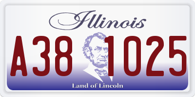 IL license plate A381025