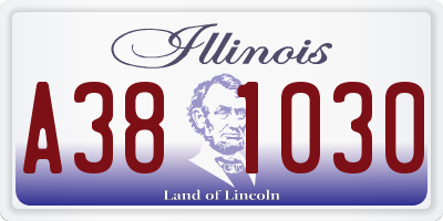 IL license plate A381030