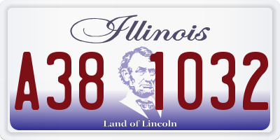 IL license plate A381032