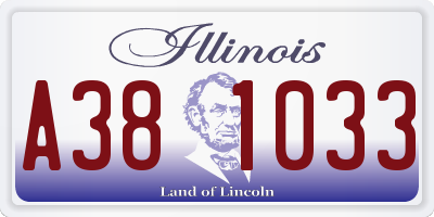 IL license plate A381033