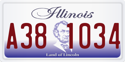 IL license plate A381034