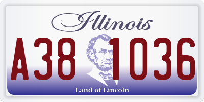 IL license plate A381036