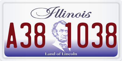 IL license plate A381038