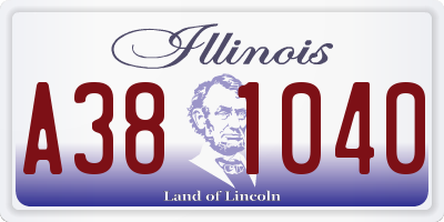 IL license plate A381040