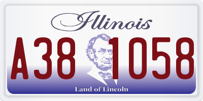 IL license plate A381058