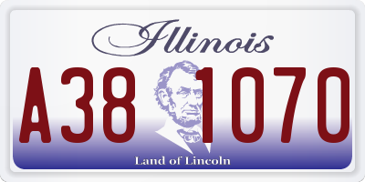 IL license plate A381070