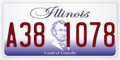 IL license plate A381078