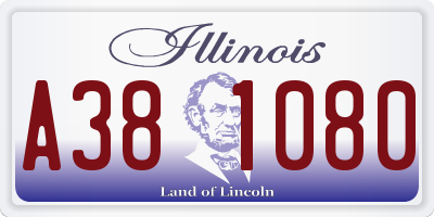 IL license plate A381080